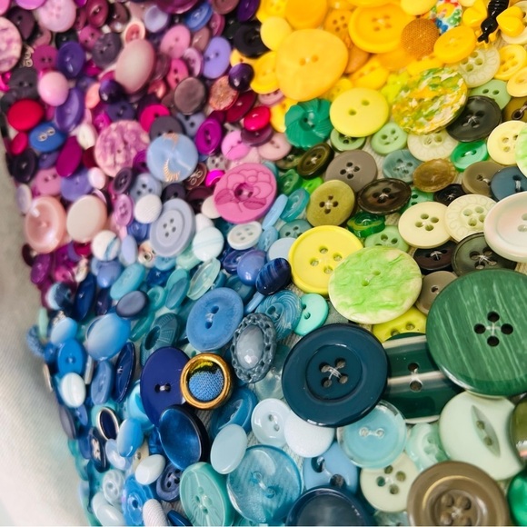 Custom Made Levi’s Recycled Rainbow PRIDE Upcycled Button Jacket Medium - Picture 8 of 16